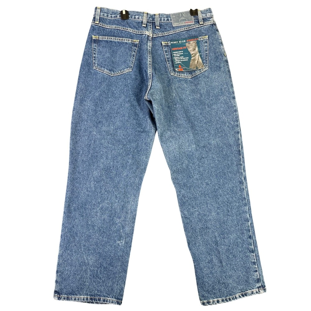 Vintage Perry Ellis‎ America Denim Jeans Mens 36x30 Heritage Fit Straight Leg